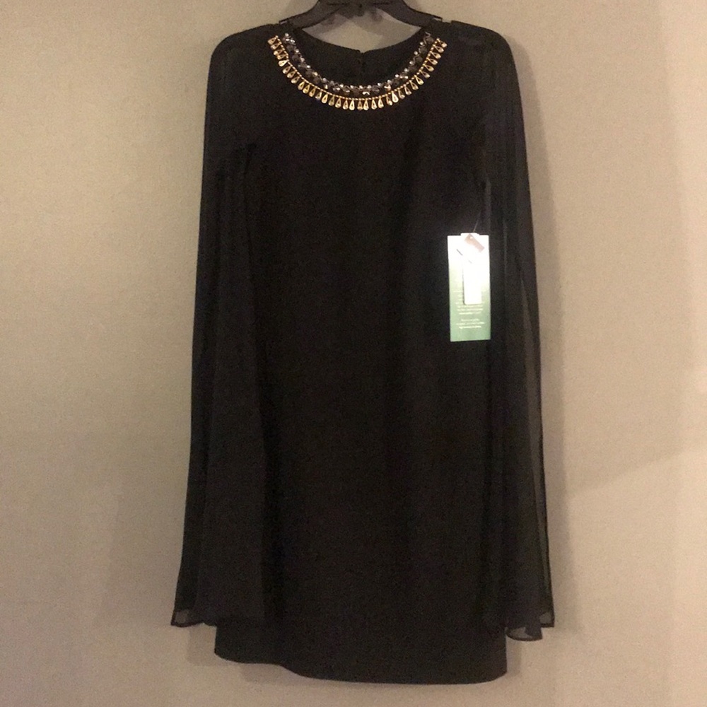 Formal Black Cape Dress